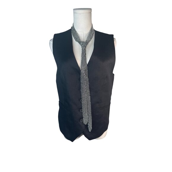 2/$30 Crystal Rhinestone Mesh Tie Necklace For Women - Adjustable Chain NWT - Picture 5 of 11